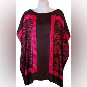 Michael Korean black/ pink handkerchief hem style shirt - size S/M